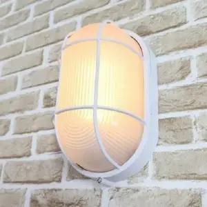 [데코] 램프 벽등 조명 1등 타원망 화이트 대 E26