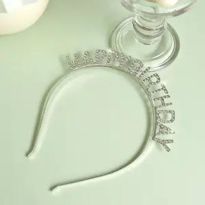 생일 큐빅 파티 헤어밴드 공주 머리띠 해피벌스데이 장식 스타일링 액세서리