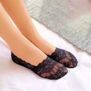 여성 페이크삭스 플랫슈즈 덧신 버선 양말 구두 스타킹 레이스 덧버선 미끄