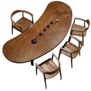 타원형 테이블 우드슬랩 120x60x75cm 우드슬랩테이블 곡선 거실 커피숍 디자인