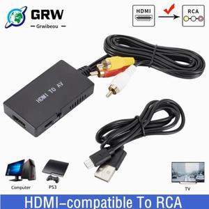 HDMI 호환 RCA AV/CVBS 어댑터 비디오 컨버터 박스 to L/R 1080P 미니 AV 지원 NTSC PAL