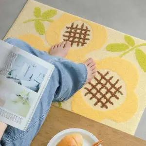 욕실매트 부드러운 디자인 러그 욕실 현관 발매트 플로럴 50x80 현관발매트
