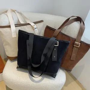 코듀로이 큰숄더백 직장인 여성 빅숄더백 데일리 가방 여자숄더백