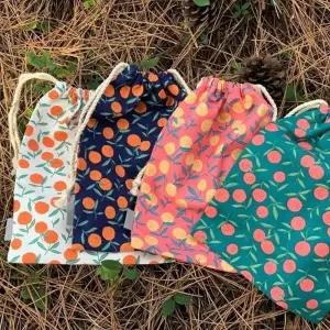 [룽스]동백 미니파우치 스트링 M 감귤 파우치