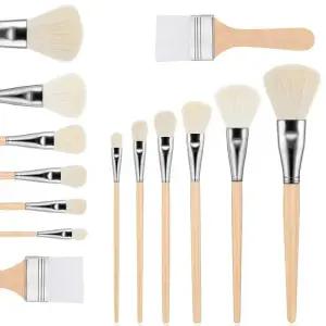 부채붓 7 개 페인팅 브러쉬- 아크릴 페인트 브러쉬 수채화 유화 페이스 바디 아트 블렌딩