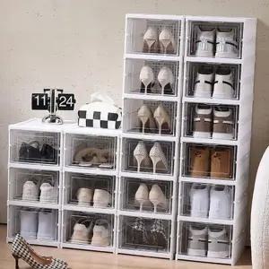 운동화 수납함 슬라이딩 투명 조립식 신발 정리함 현관 수납장 보관함 공간활용 오피스텔 다용도 모듈형