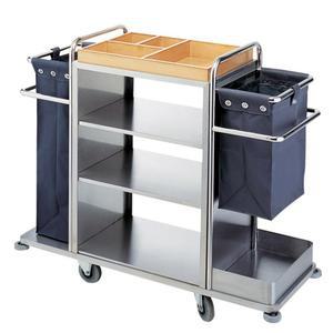 스텐 청소카트 호텔 객실 룸메이드 메이드 무소음휠 클리닝 빌딩 카트 대차 다용도