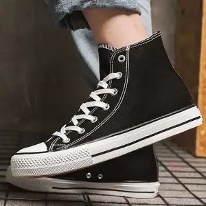 남여공용캐주얼 하이탑운동화 데일리 패션 통굽 커플 스니커즈 단화 캐주얼화 봄끈ssu423