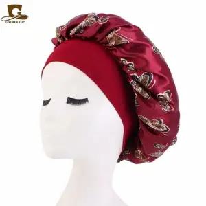 꽃 로즈 플라워 새틴 실크 수면 헤어 밴드 터번 헤어캡 나이트캡 머리수건