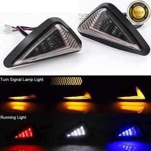 오토바이 삼각형 플러시 마운트 LED 방향 지시등 표시기 범용 12V 10mm 점멸등 흰색 빨간색 파란색 호박색