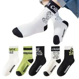 흑백 곰돌이 아동 양말 5족세트