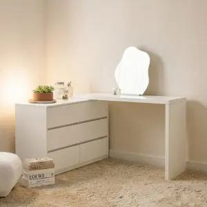 리반 1200 6서랍 멀티 ㄱ자 파티션 책상 세트 NDD190