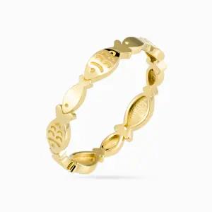 18K 마레 오션 물고기 링크 반지