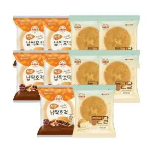 [롯데제과]씨앗호떡 97g x5개+둥근달 화이트크림빵 85g x5개