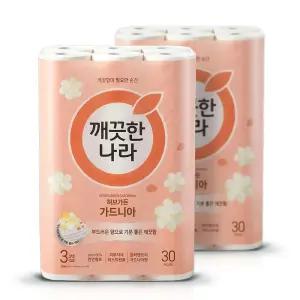 깨끗한나라 허브가든 가드니아향 화장지 27m30롤  2팩