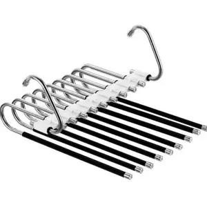 다기능 접이식 바지 걸이 논슬립 스테인리스 바지 걸이 9구 옷걸이