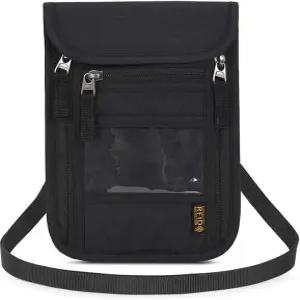 넥 지갑 여행 가족 여권 홀더 조절 가능한 스트랩이 있는 파우치 RFID 차단 방수 경량 다용도 남성 여성