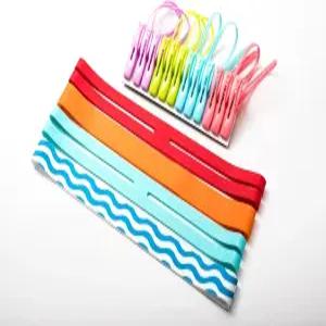 넓은 2.5인치 H자형 실리콘 타월 밴드(4팩) + 클립 12개 크루즈용 다목적 수하물 정리함 비치 클램프 책