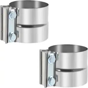 파이프 머플러 컨버터 배기 파이프용 범용 4인치 클램프 랩 조인트 밴드 스테인리스 슬리브 커플러(2Pc)