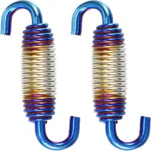 X AUTOHAUX 2개 범용 모터사이클 배기 파이프 스프링 58mm 2.28인치 스테인리스 스틸 후크 수정 액세서리