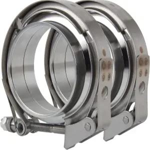 2 팩 3인치 V 밴드 배기 클램프 스테인리스 스틸 304 범용 시스템 다운파이프 및 머플러 투오보차저(2Pc)용