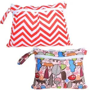 여행 해변 기저귀 유방 펌프 부품 및 습식 수영복을 위한 재사용 가능한 드라이백 정리함 트리+레드 셰브론