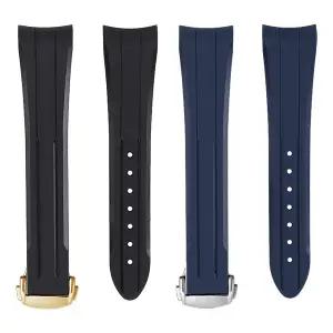 호환  오메가스와치용 고무 실리콘 시계 밴드 시마스터 300 스피드마스터 문 스트랩 남성용 아크 마우스 블