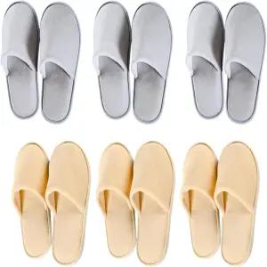 실내 스파 슬 6-12켤레 ？ 남녀 공용 세탁 가능 미끄럼 방지 밀폐 발가락 일회용 욕실 침실 호텔 집 신부