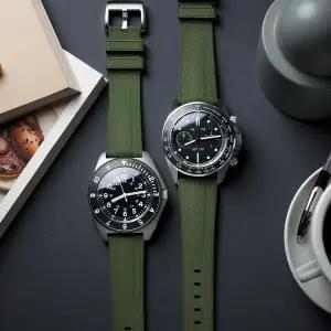 TAG Heuer 세이코용 FKM 러버 스트랩 20mm 22mm 퀵 릴리즈 스테인리스 스틸 버클 남성용 시계줄