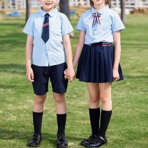 블루네이비 반팔 하복세트 교복 유치원 어린이 합창.