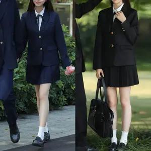 투버튼 네이비 블랙 여자 교복 풀세트 자켓 교복 학.