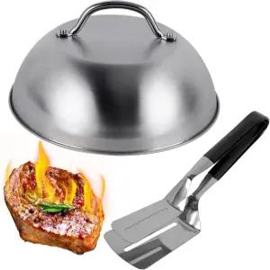EBIFLY 9인치 블랙스톤 배스팅 커버 뚜껑 돔 풍미 향상과 찐 야채를 위한 액세서리 뒤집기 바비큐를