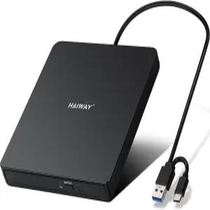 하이웨이 외장 CD DVD 드라이브 USB 3.0 Type-C 버너 라이터 +/-RW 광학 노트북 데스크탑 PC용 슬림 ROM