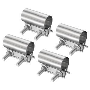 4피스 배기 클램프 4CM 575인치 파이프용 연결 포함 스틸 머플러 스테인리스 자동차 밴드 조인트 나사 M10X54 엘보 파이프