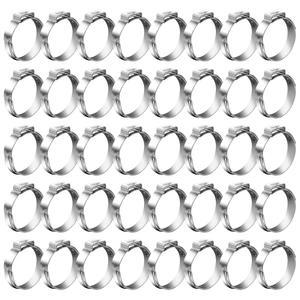 YTKAVQ 싱글 이어 호스 클램프 37 8MM 41MM 피팅 파이프 연결용 304 스틸 도구 40개 스테인리스