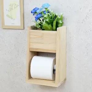 두리코 삼나무 원목 수납 휴지걸이 탁상 벽걸이 겸용