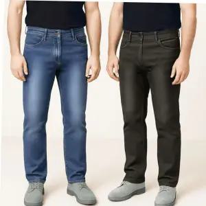 남자일자청바지 봄 여름 사계절 남성 베이직 청바지 워싱 2컬러