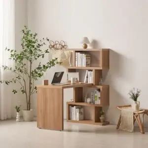 아도라퍼니처 N듀오 소형 4단 책장 책상 세트 1400