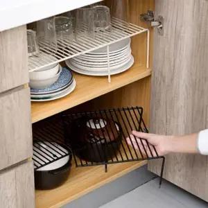 (옵션 길이조절 메탈싱크대선반 블랙)그릇선반 주방수납정리함 정리대 주방선반 욕실 그릇선반 수납 주방