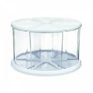 ( )다용도 회전형 수납함 투명 회전형 정리함 6칸 플라스틱