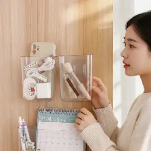 ( )투명 아크릴 무타공 벽걸이 수납함 소형 욕실 다용도 정리함 화장품 거치대