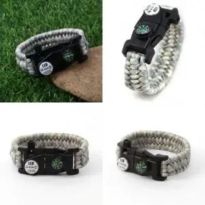 다기능 생존 팔찌 그레이밀리터리 나침반 서바이벌