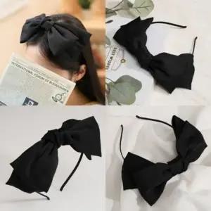 왕 리본 헤어밴드 블랙 여성머리띠 여자머리띠