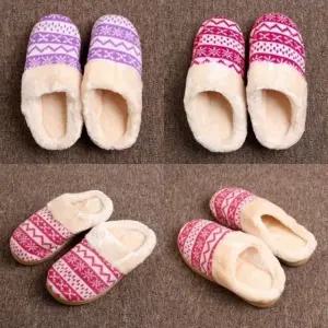 눈꽃패턴 방한 슬리퍼 교사 겨울용