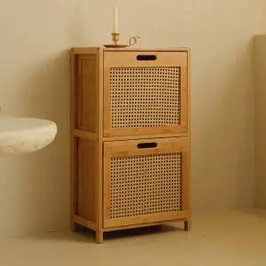 [동서가구] 밤부 대나무 라탄 2단 수납장 DF927288