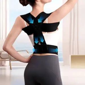일상 생활 간편 착용 바른자세 어깨 가슴 스트레칭 탄력 밴드교정 벨트 허리 바른 말린등 체형 척추