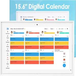 15.6인치 디지털 캘린더 터치스크린 스마트 패밀리 전자 및 일정표 안무 차트 식사 플래너 작업 벽 책상