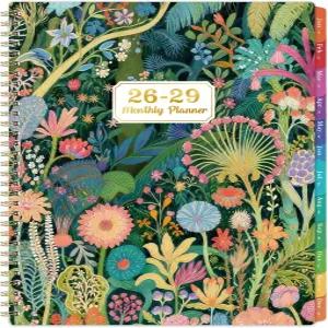 2026-2029 월간 플래너 - 3년 7월 2026 2029년 6월 9 x 11 캘린더 26-29 탭 노트 페이지 내부 포켓이 있는