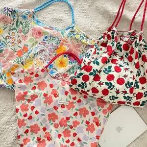 보부상가방 플라워 프린팅 투웨이 끈 스트랩 숄더백 크로스백Y