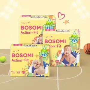 보솜이 아기 기저귀 액션핏 팬티 대형 30개입 4팩 MNS